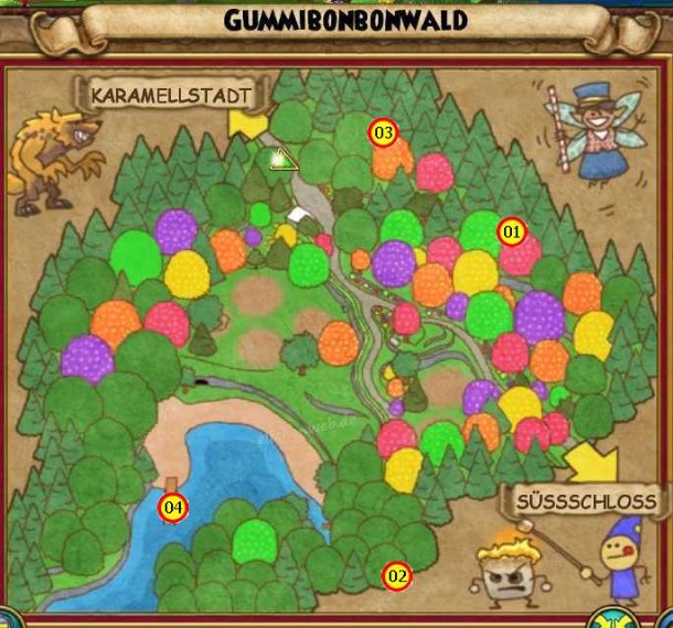 gummibonbonwald map mit dungeons