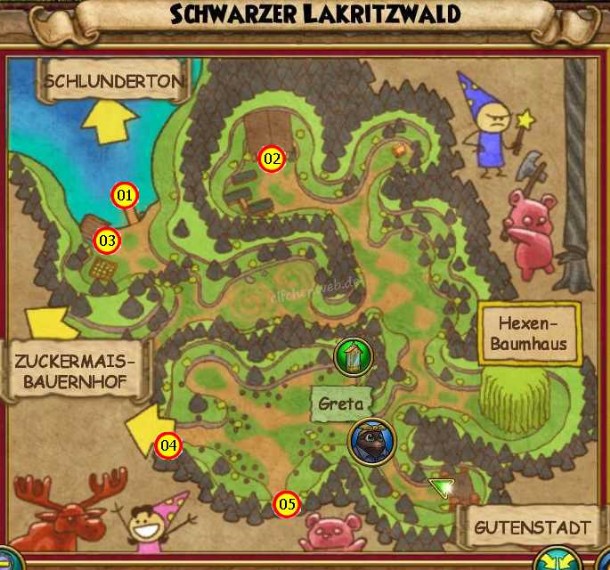 schwarzer lakritzwald map mit dungeons