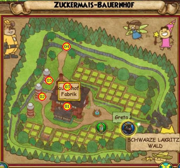 zuckermais-bauernhof map mit dungeons