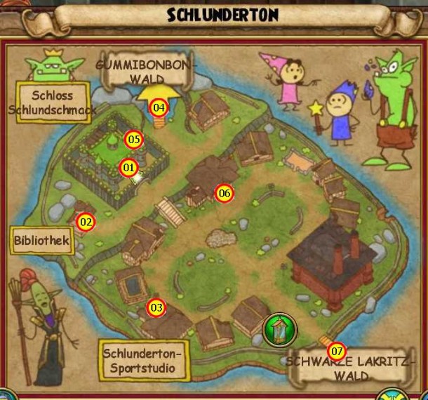 schlunderton map mit dungeons
